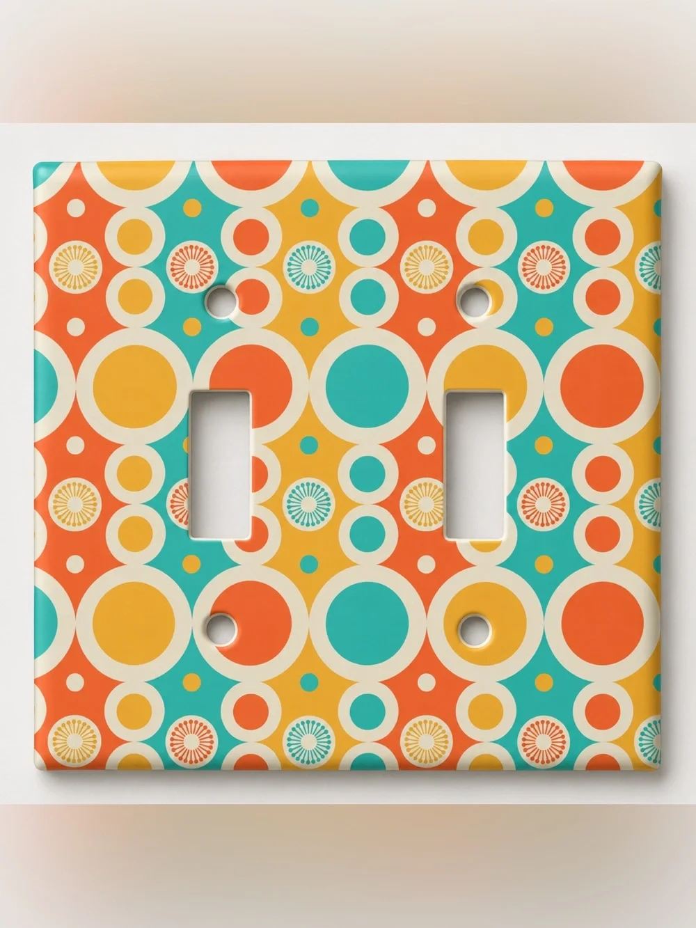 Handmade Retro Mod Circle Pattern Rocker Light Switch Cover Plate